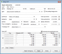 Wprowadzanie zakupu VAT
